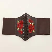 Retro Rose Pu Leather Women's Leather Belts sku image 4