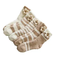 Women's Cute Japanese Style Stripe Flower Polyester Crew Socks A Pair main image 3