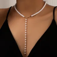 Lady Pearl Alloy Beaded Tassel Plating Women's Pendant Necklace main image 2