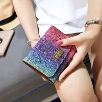 Women's Solid Color Pu Leather Lock Clasp Wallets sku image 1