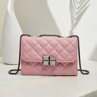 Women's Small Pu Leather Solid Color Basic Streetwear Square Open Shoulder Bag Crossbody Bag Chain Bag main image 2