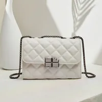 Women's Small Pu Leather Solid Color Basic Streetwear Square Open Shoulder Bag Crossbody Bag Chain Bag sku image 3