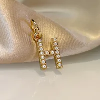Wholesale Jewelry Fashion Letter Imitation Pearl Freshwater Pearl Copper Necklace sku image 12