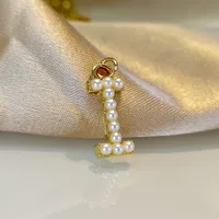 Wholesale Jewelry Fashion Letter Imitation Pearl Freshwater Pearl Copper Necklace sku image 10