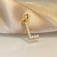 Wholesale Jewelry Fashion Letter Imitation Pearl Freshwater Pearl Copper Necklace sku image 7