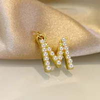 Wholesale Jewelry Fashion Letter Imitation Pearl Freshwater Pearl Copper Necklace sku image 23