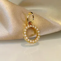 Wholesale Jewelry Fashion Letter Imitation Pearl Freshwater Pearl Copper Necklace sku image 5