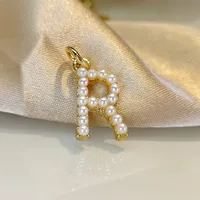Wholesale Jewelry Fashion Letter Imitation Pearl Freshwater Pearl Copper Necklace sku image 20