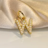 Wholesale Jewelry Fashion Letter Imitation Pearl Freshwater Pearl Copper Necklace sku image 25