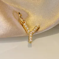 Wholesale Jewelry Fashion Letter Imitation Pearl Freshwater Pearl Copper Necklace sku image 19