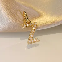 Wholesale Jewelry Fashion Letter Imitation Pearl Freshwater Pearl Copper Necklace sku image 18