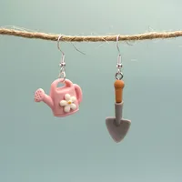 Wholesale Jewelry Novelty Pastoral Watering Pot Shovel Plastic Ear Hook main image 1