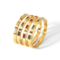 Vintage Style Simple Style Circle Color Block 304 Stainless Steel Bangle In Bulk main image 5