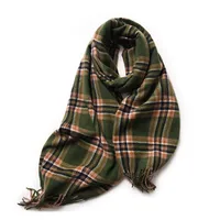 Korean Style Contrast Color Check Retro Artificial Cashmere Scarf Women's Winter Neck Warmer Warm All-matching Fashion Ins Factory Wholesale sku image 2