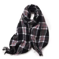 Korean Style Contrast Color Check Retro Artificial Cashmere Scarf Women's Winter Neck Warmer Warm All-matching Fashion Ins Factory Wholesale sku image 6