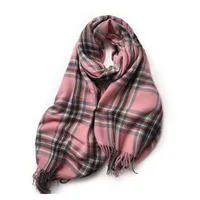 Korean Style Contrast Color Check Retro Artificial Cashmere Scarf Women's Winter Neck Warmer Warm All-matching Fashion Ins Factory Wholesale sku image 1