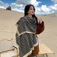 Women's Casual Houndstooth Imitation Cashmere Scarf main image 1