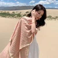 Women's Casual Houndstooth Imitation Cashmere Scarf main image 3