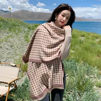 Women's Casual Houndstooth Imitation Cashmere Scarf main image 4