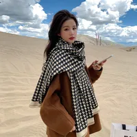Women's Casual Houndstooth Imitation Cashmere Scarf sku image 4