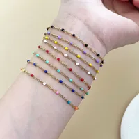 Simple Style Solid Color Stainless Steel Chain Bracelets main image 1