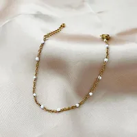 Simple Style Solid Color Stainless Steel Chain Bracelets sku image 1