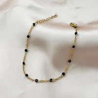 Simple Style Solid Color Stainless Steel Chain Bracelets sku image 2