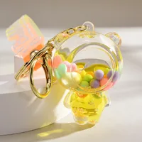 Liquid Oil Keychain Wholesale Cars And Bags Ornaments Cute Quicksand Bear Couple Key Chain Accessories Small Pendant sku image 3