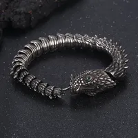 Hip-Hop Rock Solid Color Dragon Stainless Steel 18K Gold Plated Bracelets In Bulk main image 7