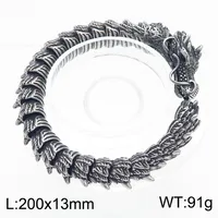 Hip-Hop Rock Solid Color Dragon Stainless Steel 18K Gold Plated Bracelets In Bulk sku image 2