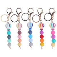 Korean Style Tassel Hot Air Balloon Silica Gel Metal Beaded Unisex Bag Pendant Keychain main image 4