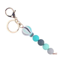 Korean Style Tassel Hot Air Balloon Silica Gel Metal Beaded Unisex Bag Pendant Keychain sku image 5