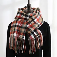 Women's Elegant Lady Plaid Imitation Cashmere Tassel Scarf sku image 5