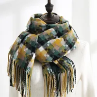 Women's Elegant Lady Plaid Imitation Cashmere Tassel Scarf sku image 2