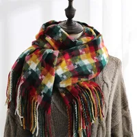 Women's Elegant Lady Plaid Imitation Cashmere Tassel Scarf sku image 1