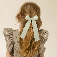 Cute Sweet Flower Bow Knot Cloth Lace Hair Clip main image 4