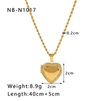 304 Stainless Steel 18K Gold Plated IG Style Simple Style Artistic Plating Hollow Out Inlay Envelope Heart Shape Rhinestones Pendant Necklace sku image 2