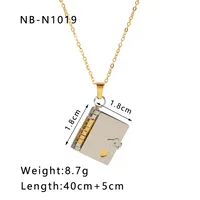 304 Stainless Steel 18K Gold Plated IG Style Simple Style Artistic Plating Hollow Out Inlay Envelope Heart Shape Rhinestones Pendant Necklace sku image 4
