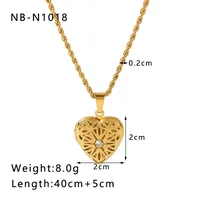 304 Stainless Steel 18K Gold Plated IG Style Simple Style Artistic Plating Hollow Out Inlay Envelope Heart Shape Rhinestones Pendant Necklace sku image 3
