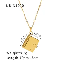 304 Stainless Steel 18K Gold Plated IG Style Simple Style Artistic Plating Hollow Out Inlay Envelope Heart Shape Rhinestones Pendant Necklace sku image 5