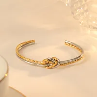 Simple Style C Shape Stainless Steel Titanium Steel Gold Plated Bangle In Bulk main image 4