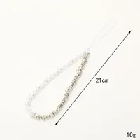 Lady Pearl Arylic Beaded Plating Chain Mobile Phone Chain main image 2