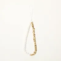 Lady Pearl Arylic Beaded Plating Chain Mobile Phone Chain main image 5
