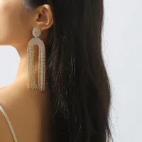 1 Pair Luxurious Modern Style Simple Style Tassel Rhinestone Drop Earrings main image 3