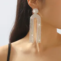 1 Pair Luxurious Modern Style Simple Style Tassel Rhinestone Drop Earrings main image 2