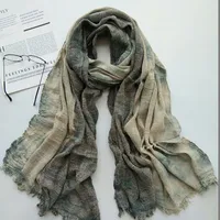 New Cotton Linen Linen Handmade Tie-dyed Scarf Retro Ethnic Long Women's Shawl Summer Sunscreen Scarf main image 3
