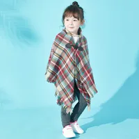 Women's Casual Simple Style Lattice Imitation Cashmere Tassel Shawl main image 1