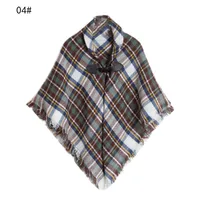 Women's Casual Simple Style Lattice Imitation Cashmere Tassel Shawl sku image 2