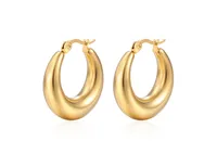 Fashion Heart Plating 304 Stainless Steel Titanium Steel No Inlaid 18K Gold Plated Earrings sku image 5