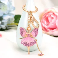 Cute Sweet Human Metal Inlay Rhinestones Women's Keychain main image 2